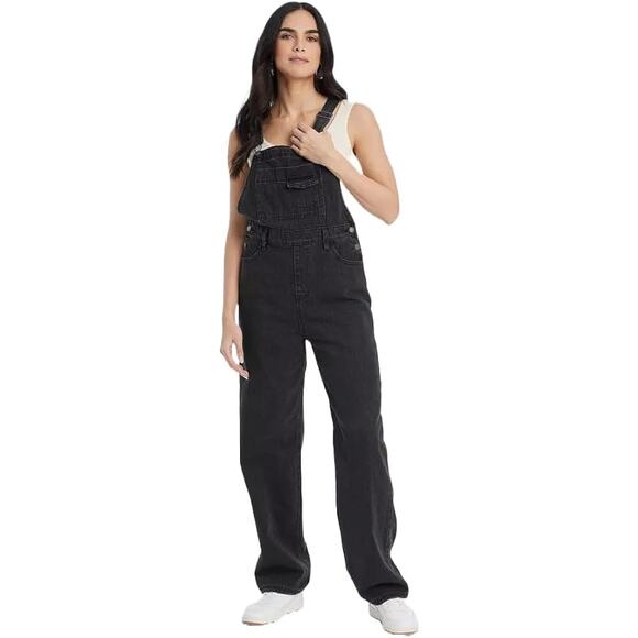 Universal Thread Pants - Universal Thread Women's 90's Style Black Jean Baggy Jumpsuit Overalls Size 4